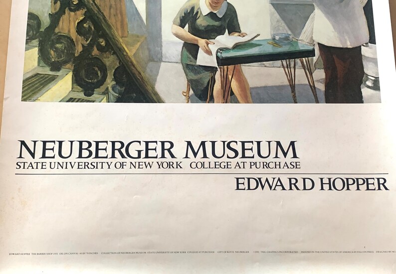 Edward Hopper The Barbershop Original Neuberger Museum Exhibition Poster 1981 image 4