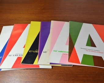 The Art Institute of Chicago, 65th-70th American Exhibition Catalogues, 1st Ed. Softcovers