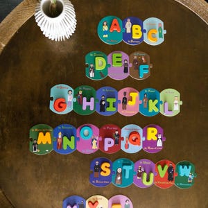 ABC Pray and Play Puzzle,  ABC wooden Saint puzzle, Catholic toy, preschool puzzle, Catholic puzzle, Catholic preschool, saint puzzle