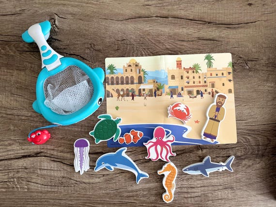Jonah and the Whale Bath Toy Set, Christian Baptism Gift