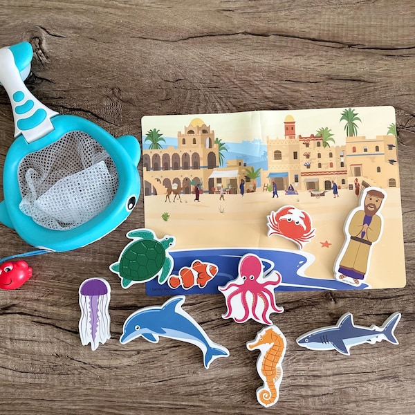 Jonah and the Whale Bath Toy Set, Christian Baptism Gift