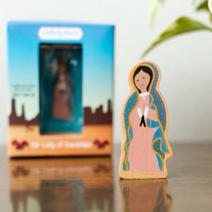 Our Lady of Guadalupe, solid wood, Unbreakable Saint figurine doll, Mexico, Catholic home decor, catholic gift, eco friendly, Catolicos,