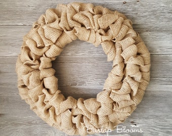 Natural Burlap Wreath, Everyday Wreath, Year Round Wreath, Farmhouse Wreath, Shabby Chic Wreath, Wreath Supplies, DIY Wreath