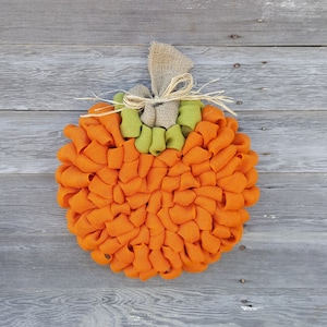 Orange Pumpkin Wreath, Fall Wreath, Orange Burlap Wreath, Autumn Wreath, Front Door Wreath, Burlap Pumpkin Wreath