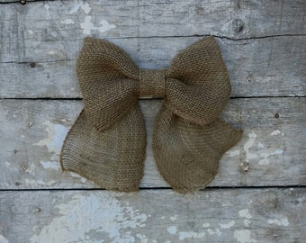 Burlap Bow for Wreath, Burlap Wreath Bow - MANY COLORS AVAILABLE