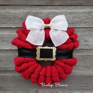 Christmas Wreath, Winter Wreath, Holiday Wreath, Santa Wreath, Front Door Wreath, Burlap Wreath, Silver or Gold Buckle image 6