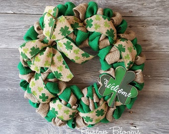 Shamrock Wreath, St Patrick's Day Wreath, St Patrick's Wreath, St Patrick's Day Decor, Front Door Wreath