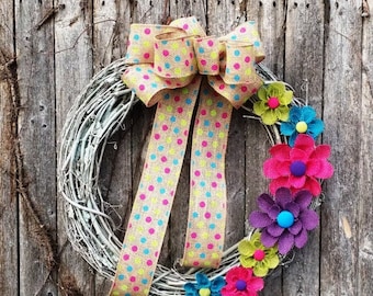 Summer Wreath, Grapevine Wreath, Floral Wreath, Spring Wreath, Year Round Wreath, Front Door Wreath