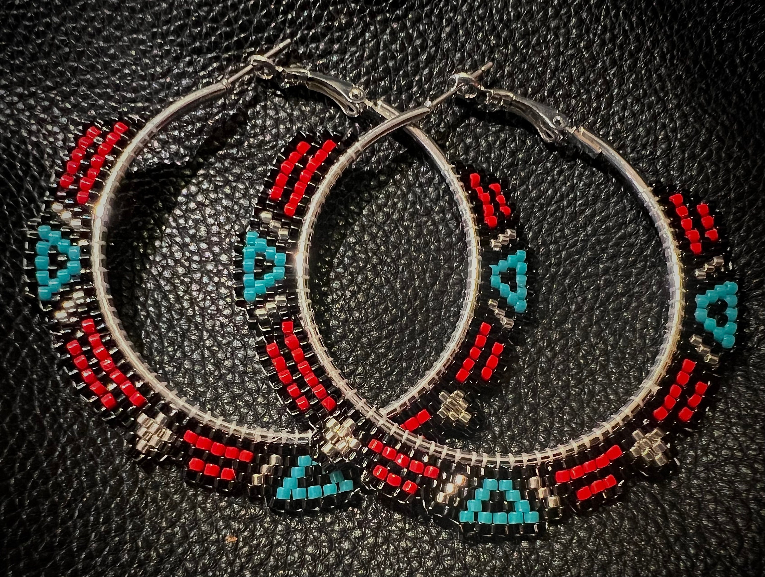 Brick stitch hoop earrings deals