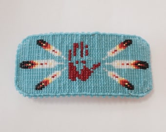 Beaded red hand barrette
