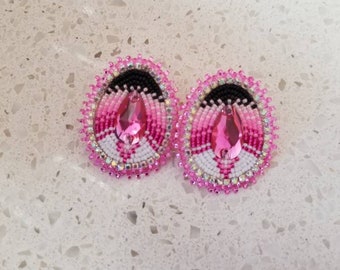 pink rhinestone earrings