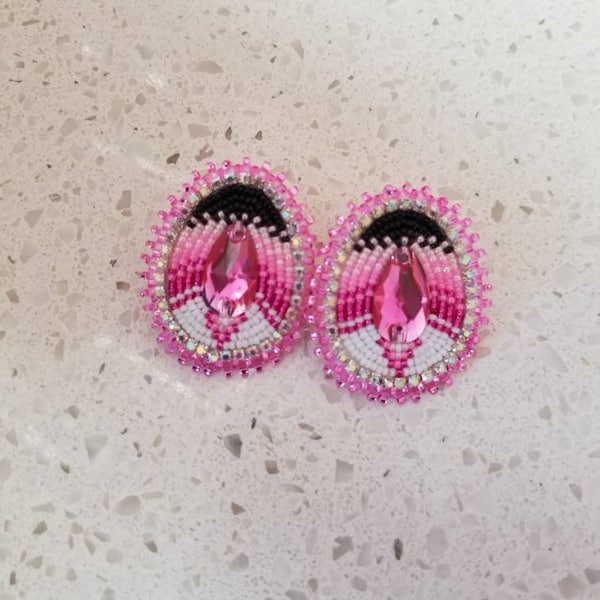 pink rhinestone earrings