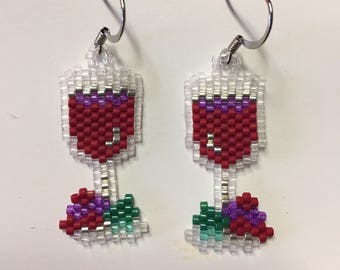 Wine glass earrings