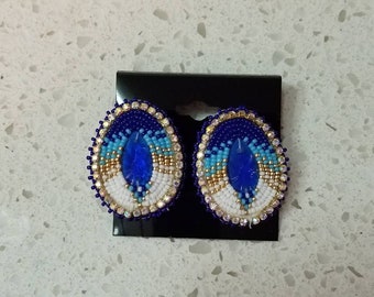 blue tear drop earrings