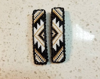 black geometric barrettes
