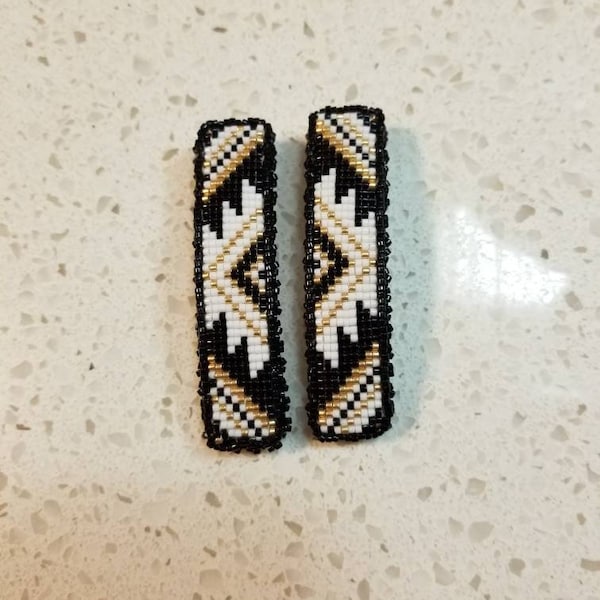 black geometric barrettes