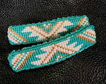 Turquoise Geometric Barrettes