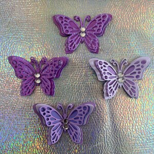 3D handmade butterflies purple 4 layers small