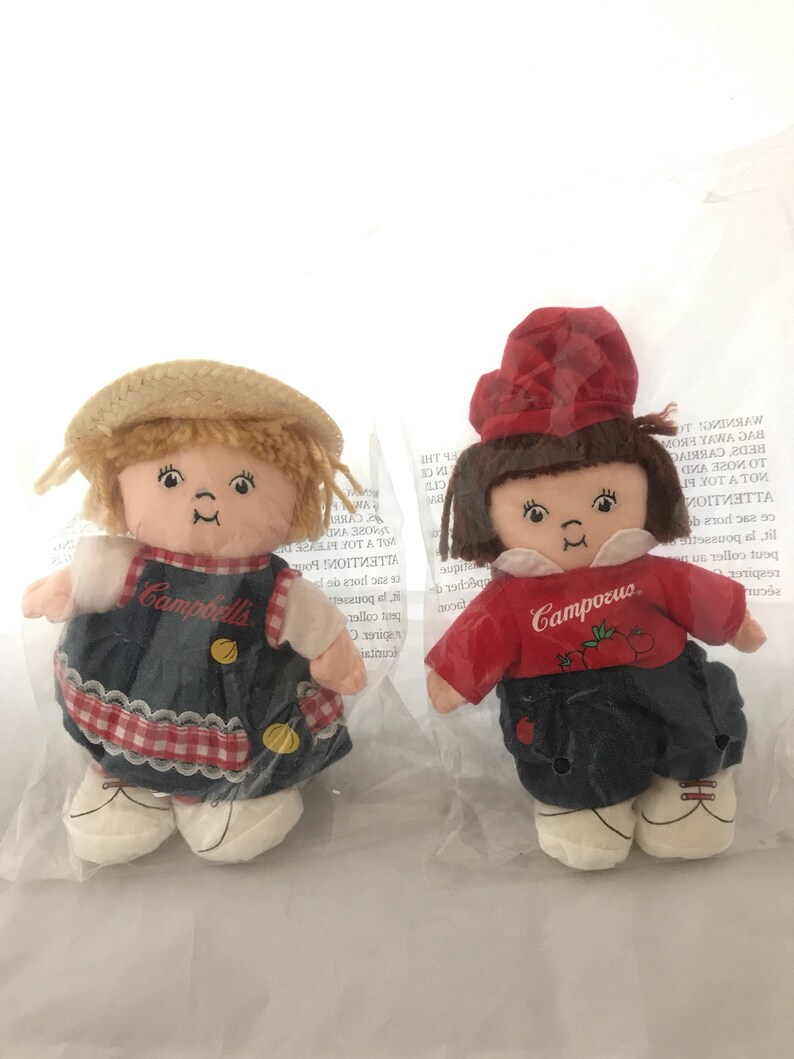 Set of 2 Vintage Campbell's Kids Bean Bag Doll's Etsy