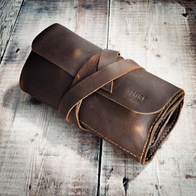 Leather Pipe Roll Pipe Case Tobacco Pouch Anniversary Gift Etsy