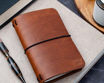 Travellers notebook - Field Notes & Pocket Moleskine Cahier - Midori notebook cover, Refillable journal, Free Personalisation