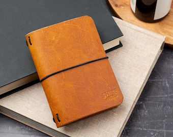 Travellers notebook - Passport - Midori notebook cover, Refillable journal, Free Personalisation