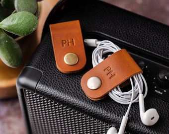 Personalised Leather Cable | Organisers | Tidy | Ties - Size Medium