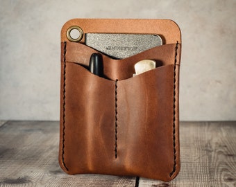 Leather EDC Pocket Slip, EDC Pouch, Pocket Organizer Everyday Carry, EDC Gear, Knife Case
