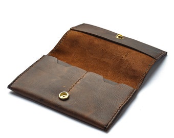 Handmade Leather Tobacco Pouch, Rustic Tobacco Case - Kodiak Oil-Tanned leather - The Ruston From Shire Supply Company