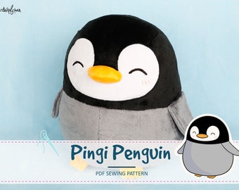 Sewing Pattern and Tutorial Pingi penguin handmade silberknoepfchen