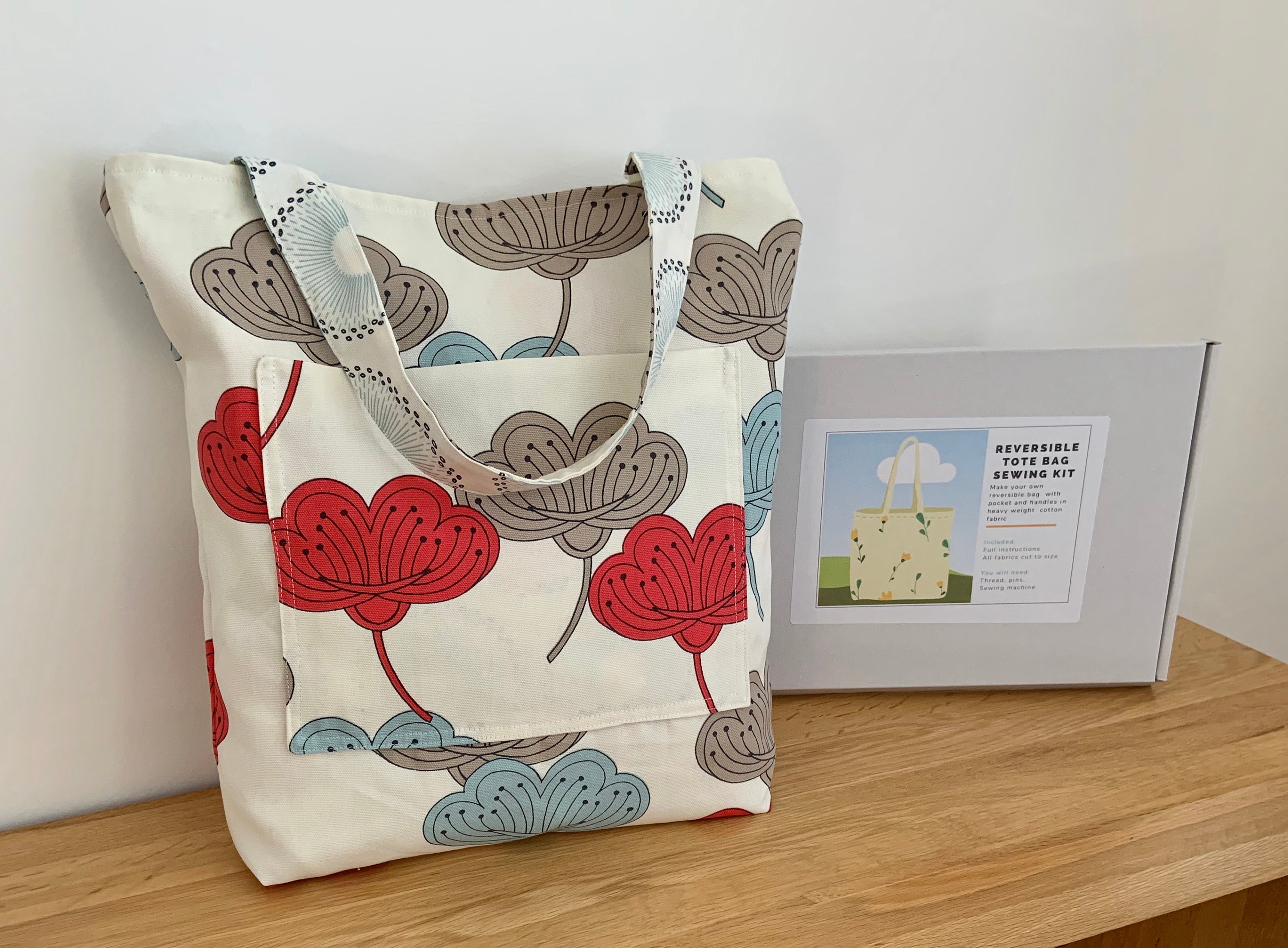 Tote Bag Sewing Kit / Reversible Tote Bag Kit / craft kit / Etsy