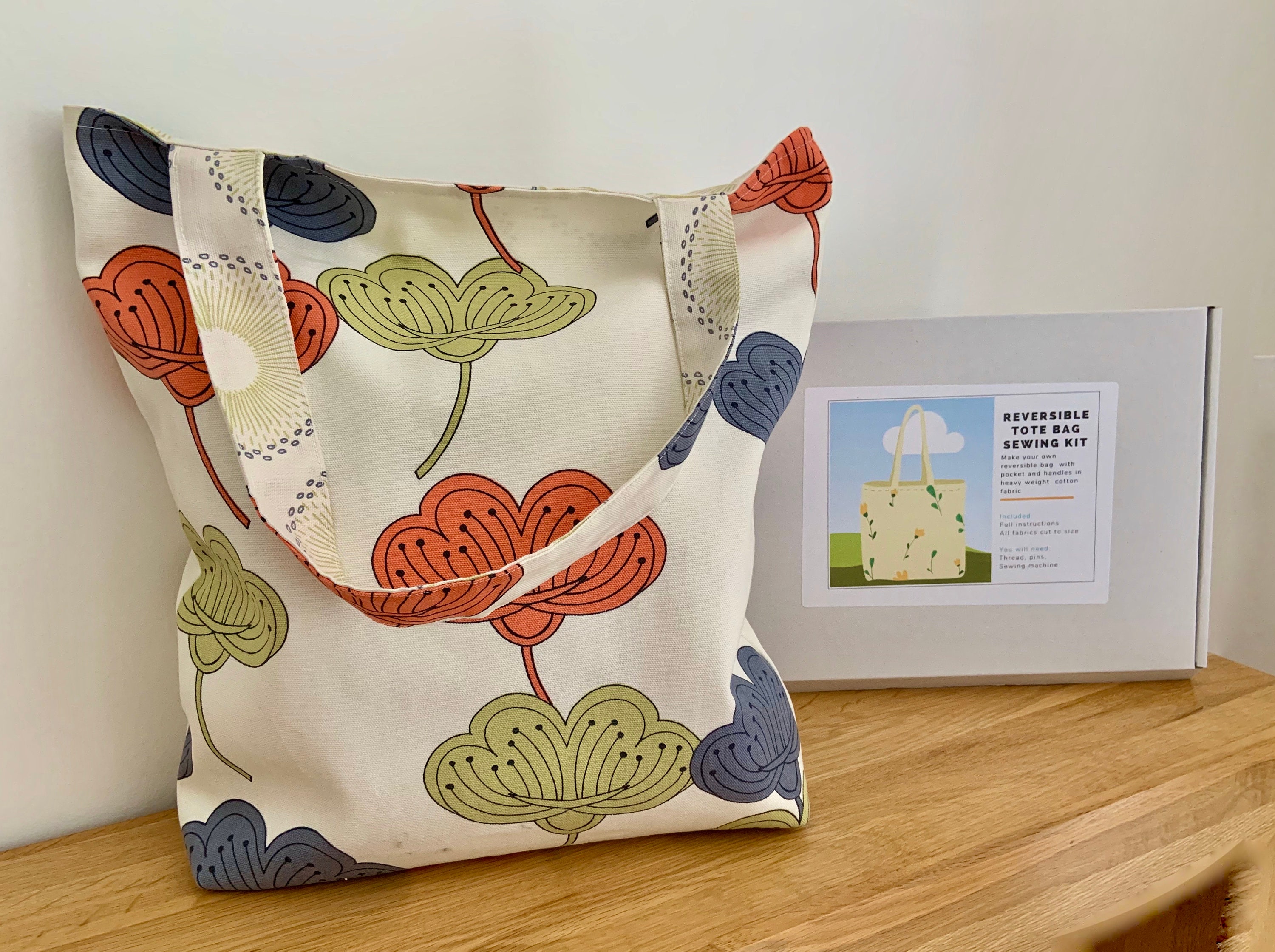 Tote Bag Sewing Kit / Make your own Reversible Tote Bag / Etsy