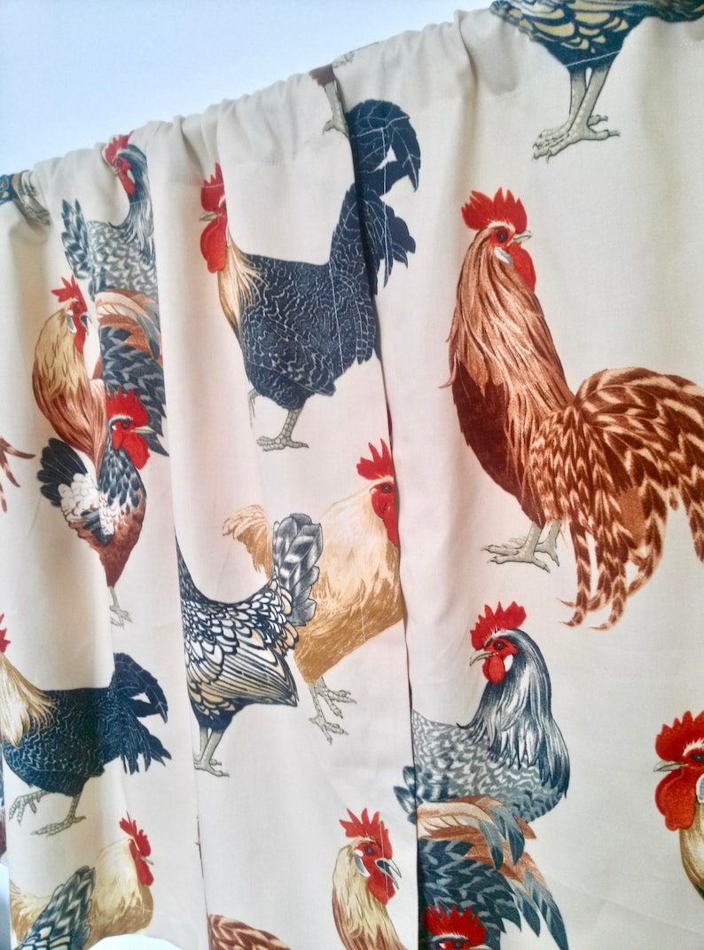 Rooster Kitchen Curtains,Country Farmhouse Valances