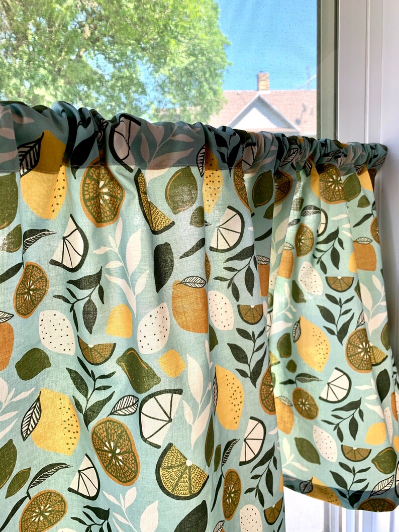 Floral Kitchen Valances Retro Kitchen Curtainslemon Etsy Floral Kitchen Valances Retro Kitchen Curtainslemon Etsy