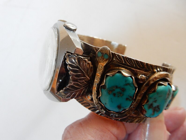 Effie Calaveza Zuni 6 Stone Turquoise Snake Men's Cuff Etsy