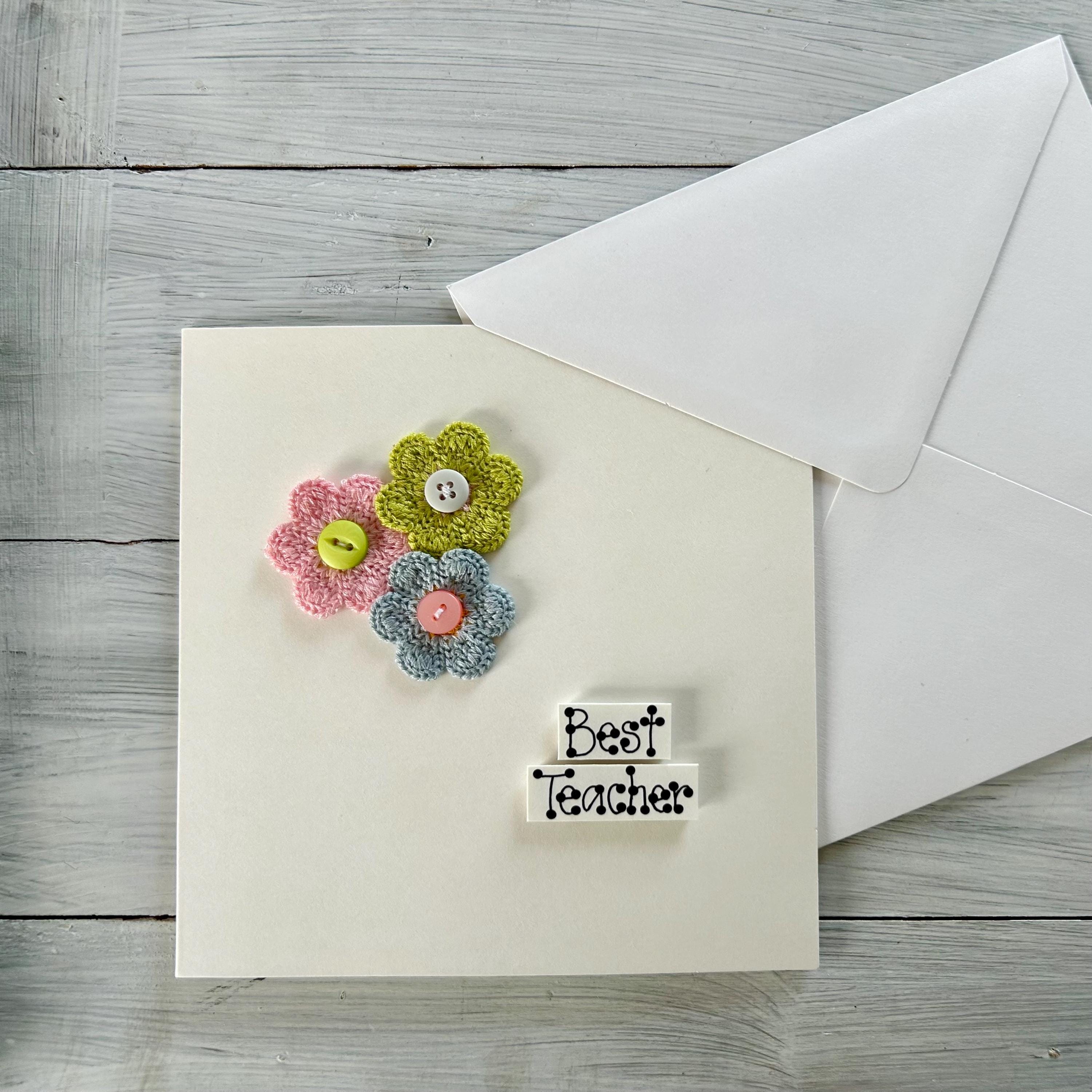 Personalised Best Teacher Assistant Sunflower Card Handmade with Optional Seeds and Bumblebee