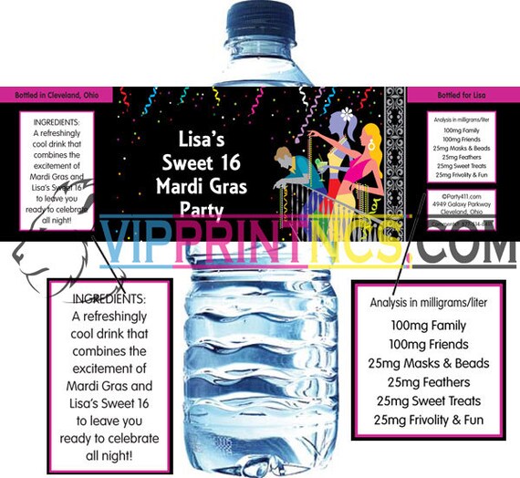 Custom Water Bottle Self Adhesive Labels 1.25 x 8.5 Wedding