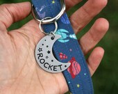 Luna Moon Lune Lalune dog tag, custom two-sides, Customized Pet ID Tag - Name Tags - Personalized Pet ID Tags - space id tag
