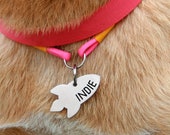 Rocket dog tag Space custom two-sides -gift - Customized Pet ID Tag - Name Tags - Personalized Pet ID Tags
