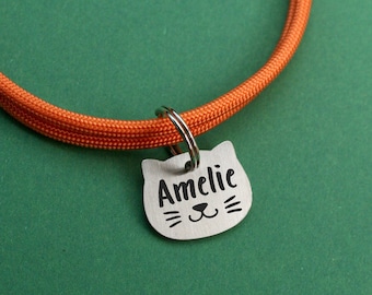 Engraved Cat ID Tag: Stainless Steel Kitten Collar Pendant
