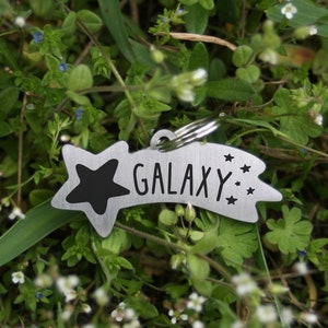 Comet dog tag, shooting star id tag, star id tag