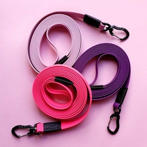 waterproof leash with light black aluminium snap hooks 19 mm | 3/4 Inch
