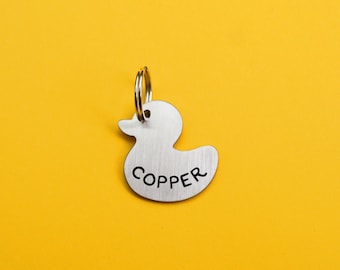 Rubber Duck Dog Tag: Deep Engraved Stainless Steel Pet ID
