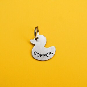 Rubber duck dog tag, rubber ducky id tag, deep engraving