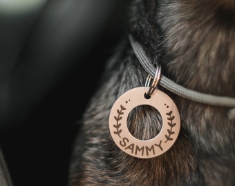 Personalized Donut Dog Tag: Engraved Pet ID Collar Tag