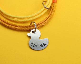 Rubber Duck Dog Tag: Deep Engraved Stainless Steel Pet ID