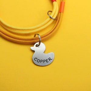 Rubber duck dog tag, rubber ducky id tag, deep engraving