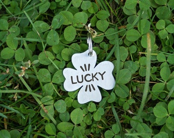 four leaf clover dog tag