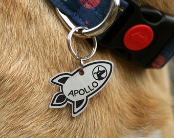 rocket shaped dog tag