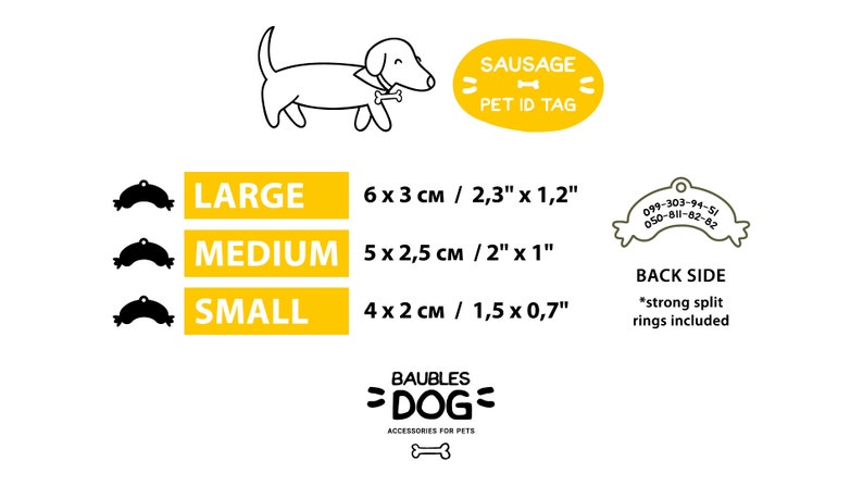 Personalized Sausage Dog ID Tag: Stainless Steel Pet Tag image 5